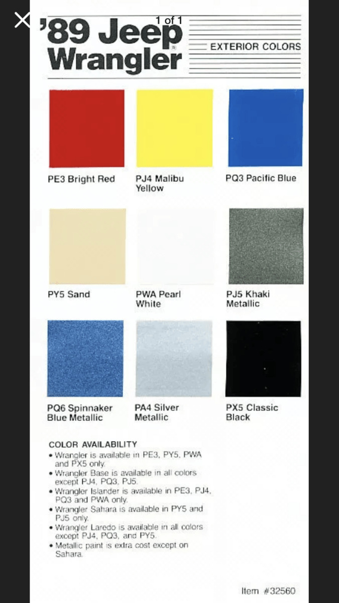 Matching YJ color? | Jeep Wrangler YJ Forum